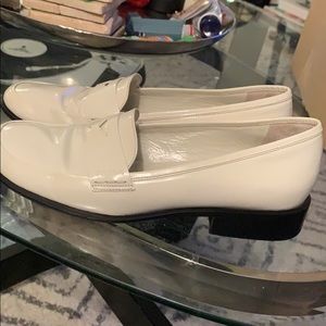 REAL PRADA LEATHER ROUND-TOE LOAFER